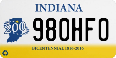 IN license plate 980HFO