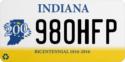 IN license plate 980HFP