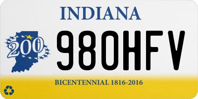 IN license plate 980HFV