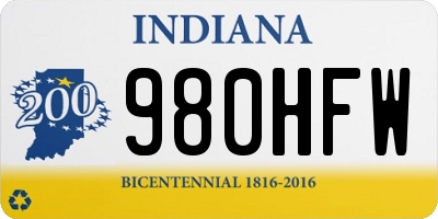 IN license plate 980HFW