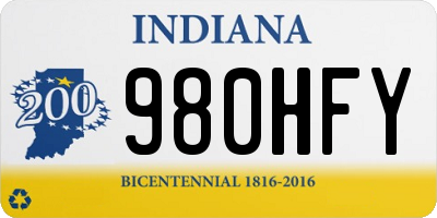 IN license plate 980HFY