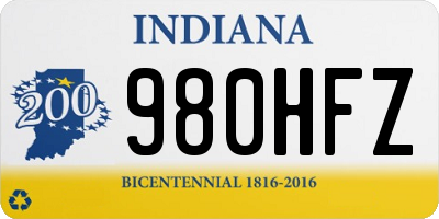 IN license plate 980HFZ
