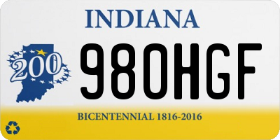 IN license plate 980HGF