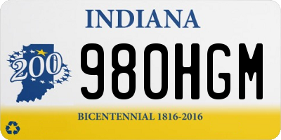 IN license plate 980HGM
