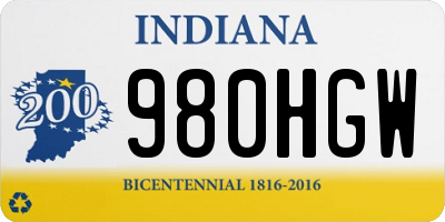 IN license plate 980HGW