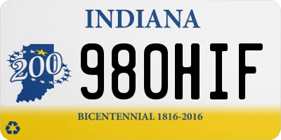 IN license plate 980HIF