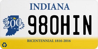 IN license plate 980HIN