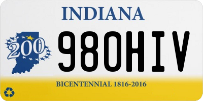 IN license plate 980HIV