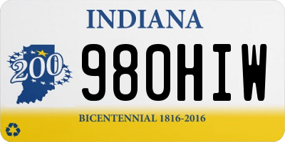 IN license plate 980HIW