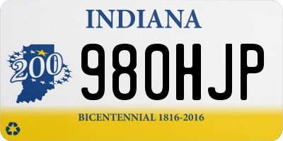 IN license plate 980HJP