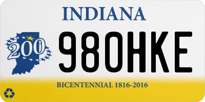 IN license plate 980HKE