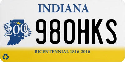 IN license plate 980HKS