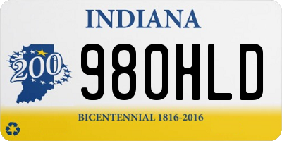 IN license plate 980HLD