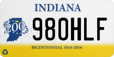 IN license plate 980HLF