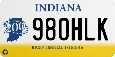 IN license plate 980HLK