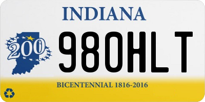 IN license plate 980HLT