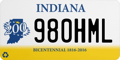 IN license plate 980HML