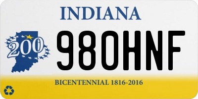 IN license plate 980HNF