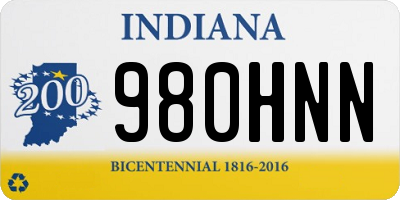 IN license plate 980HNN