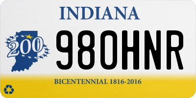 IN license plate 980HNR