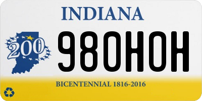 IN license plate 980HOH