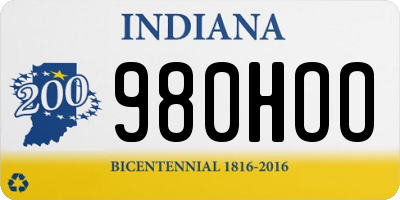 IN license plate 980HOO