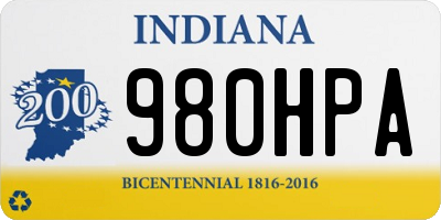 IN license plate 980HPA