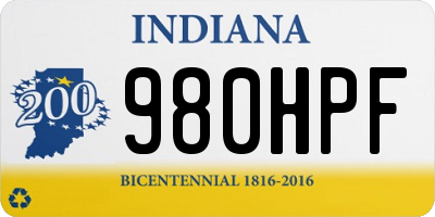 IN license plate 980HPF