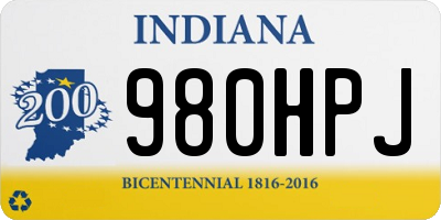 IN license plate 980HPJ