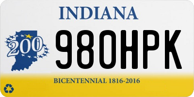 IN license plate 980HPK
