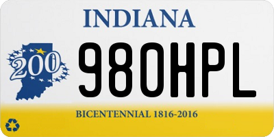 IN license plate 980HPL