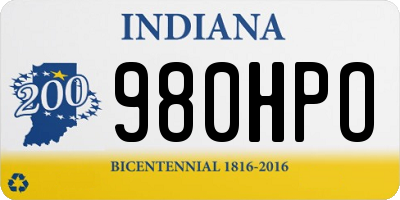 IN license plate 980HPO