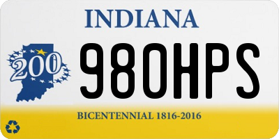 IN license plate 980HPS