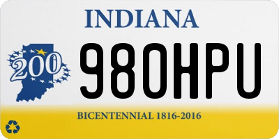 IN license plate 980HPU
