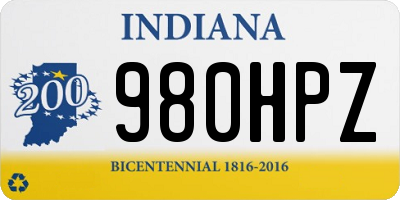 IN license plate 980HPZ