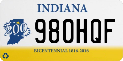 IN license plate 980HQF