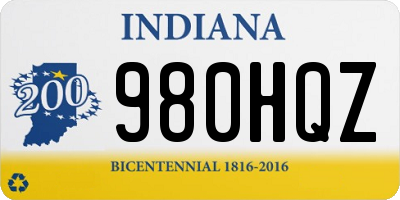 IN license plate 980HQZ