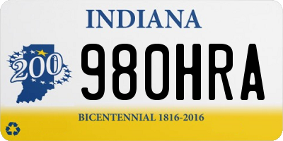IN license plate 980HRA