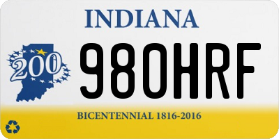 IN license plate 980HRF