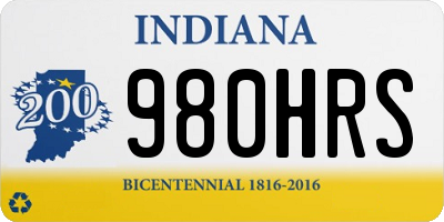 IN license plate 980HRS