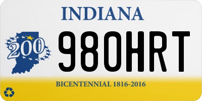 IN license plate 980HRT