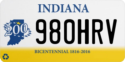 IN license plate 980HRV