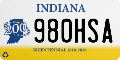 IN license plate 980HSA