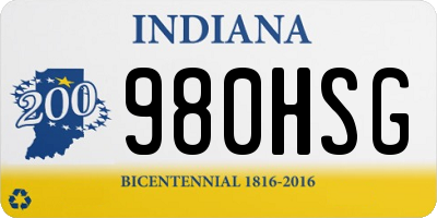 IN license plate 980HSG
