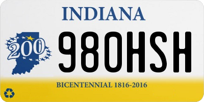 IN license plate 980HSH