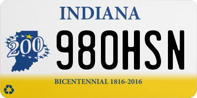 IN license plate 980HSN