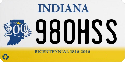 IN license plate 980HSS