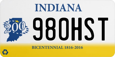 IN license plate 980HST