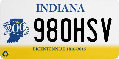 IN license plate 980HSV
