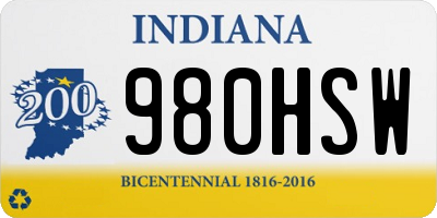 IN license plate 980HSW